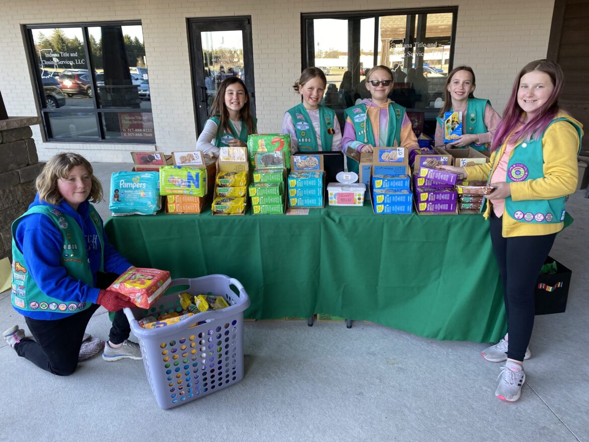 Center Grove Girl Scout troop conducting diaper drive