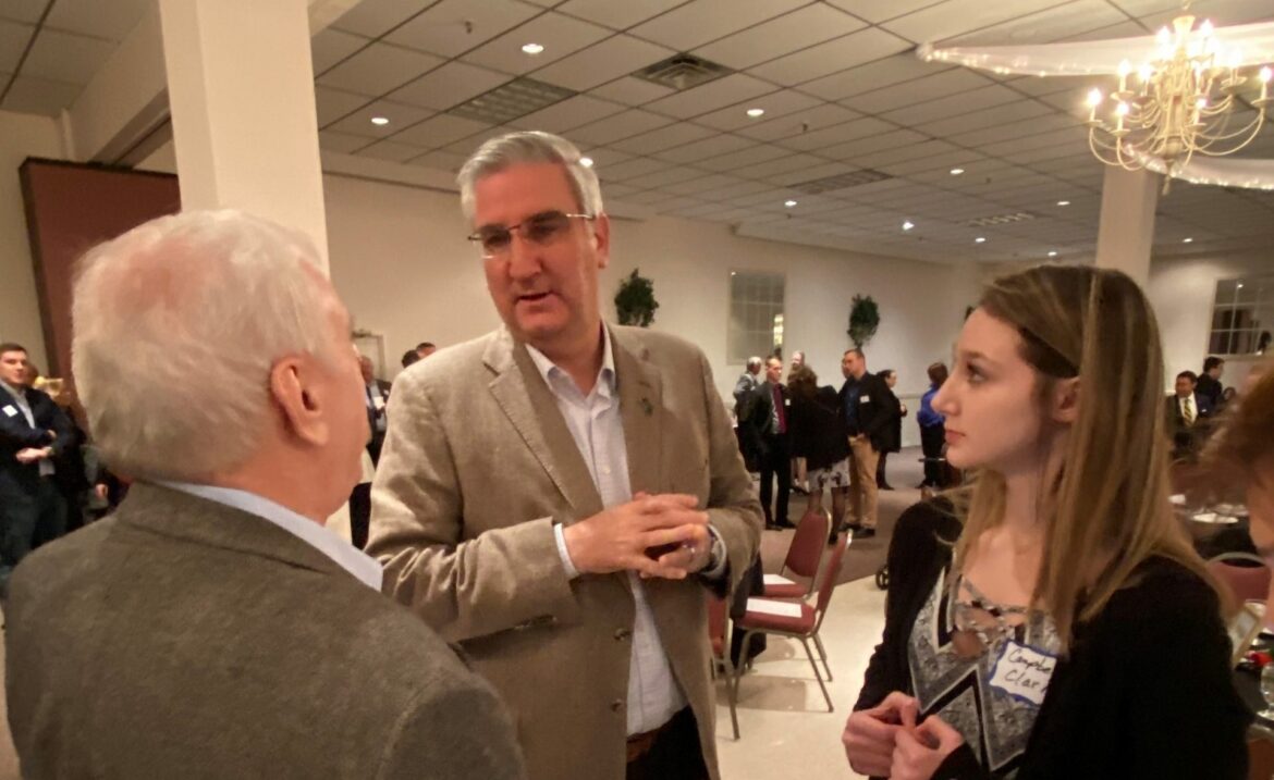 Gov. Eric Holcomb speaks at Perry Township Lincoln Day Dinner