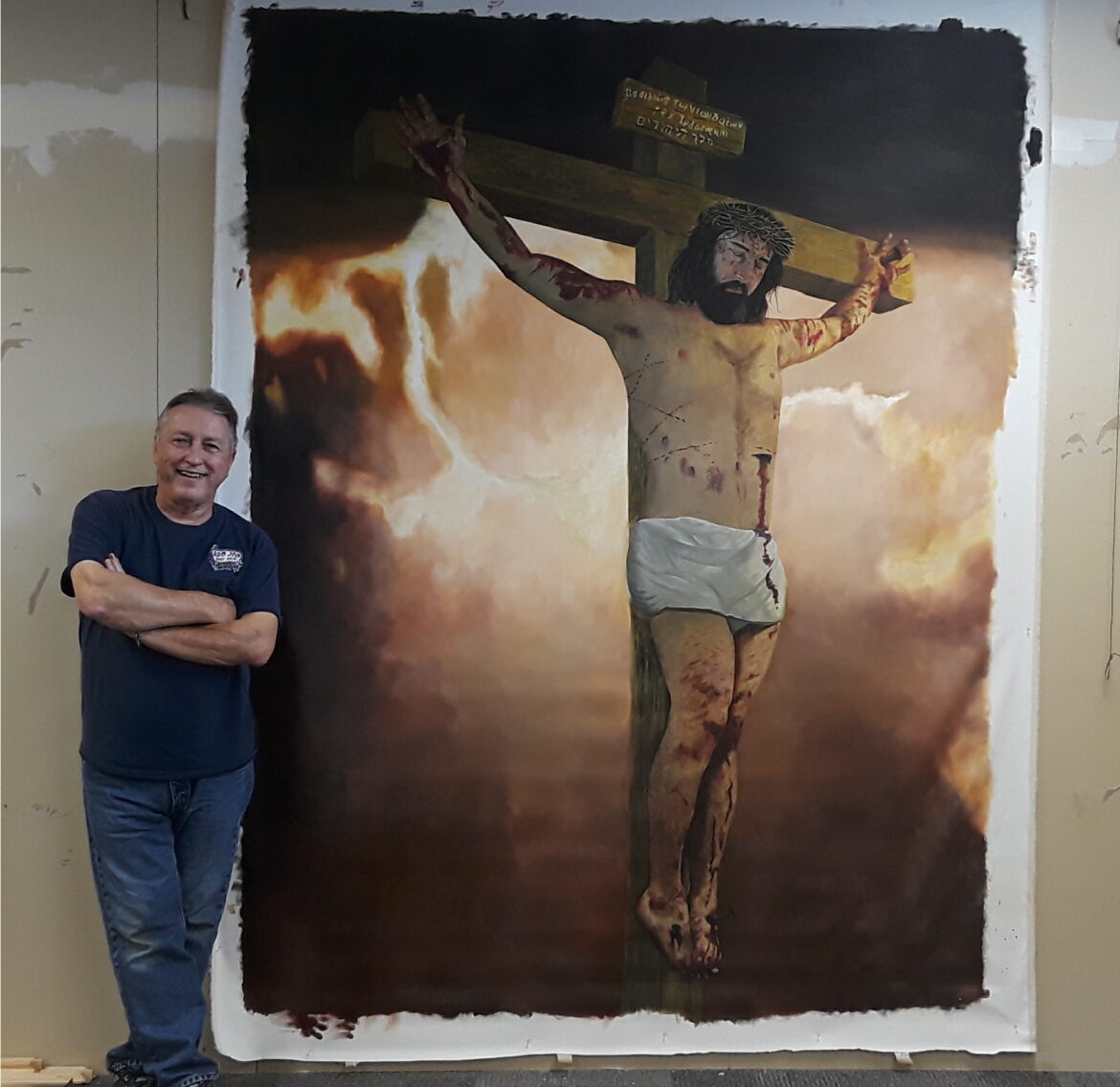 Local artist creates paintings of Bible stories for Center Grove church