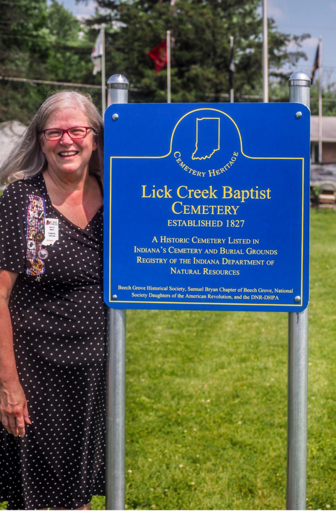 Beech Grove and DAR dedicate sign to Lick Creek Baptist Church and Cemetery