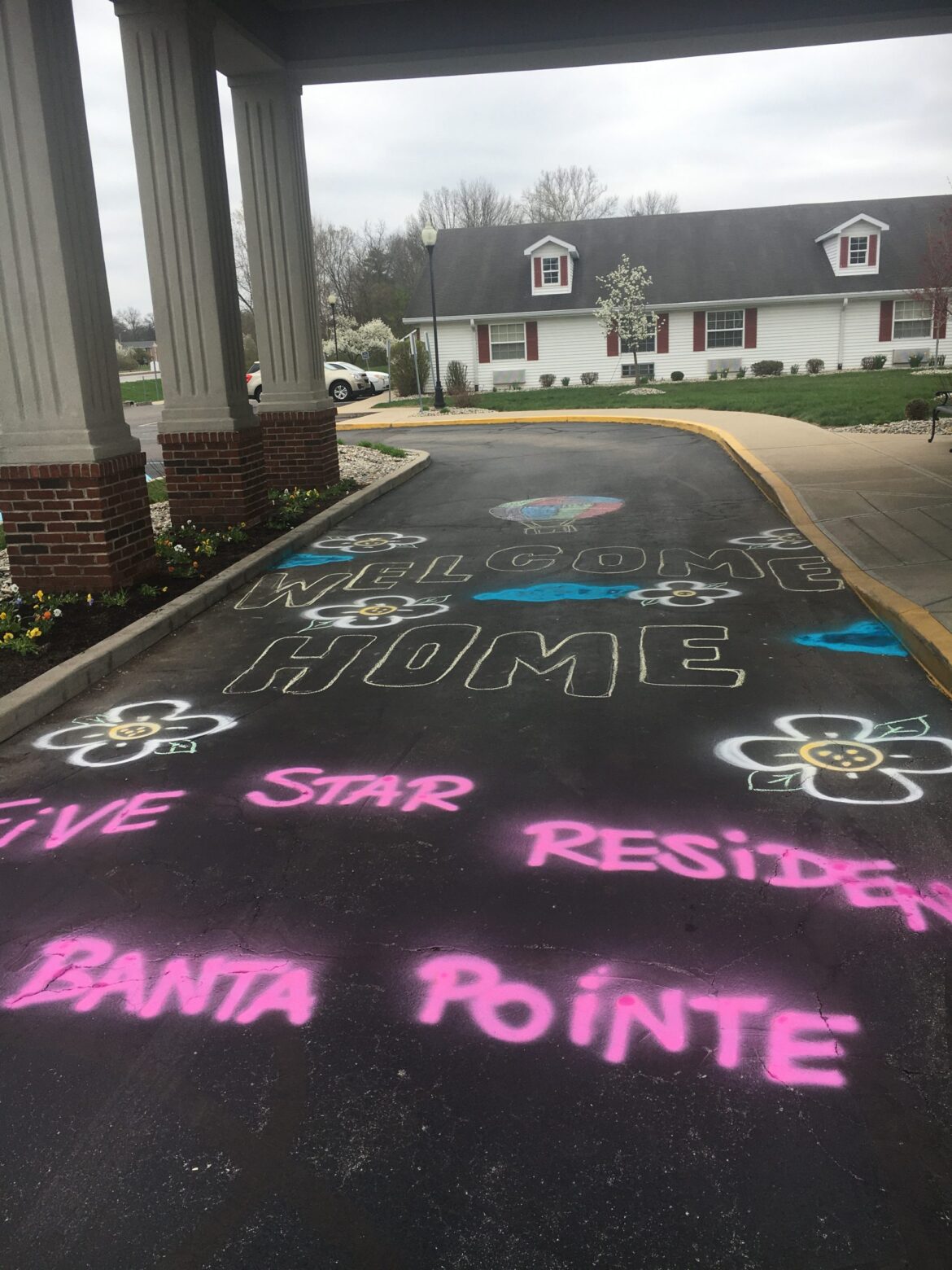 Southside neighbors create chalk art project for seniors at Five Star Residences of Banta Pointe