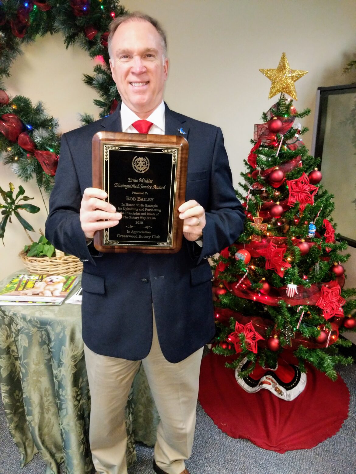 Greenwood Rotarian receives service award